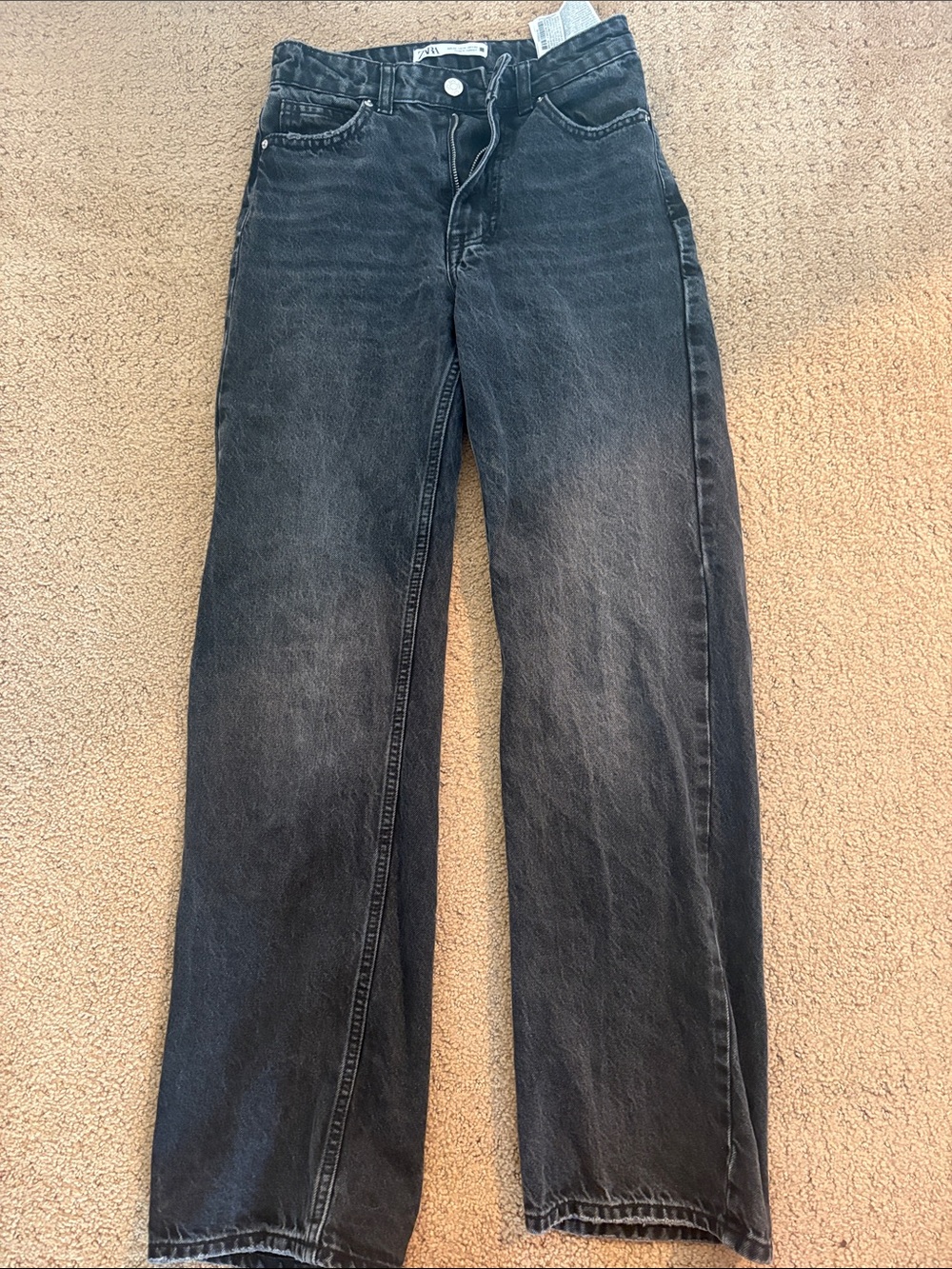 Zara woman’s Faded Black Straight Jeans